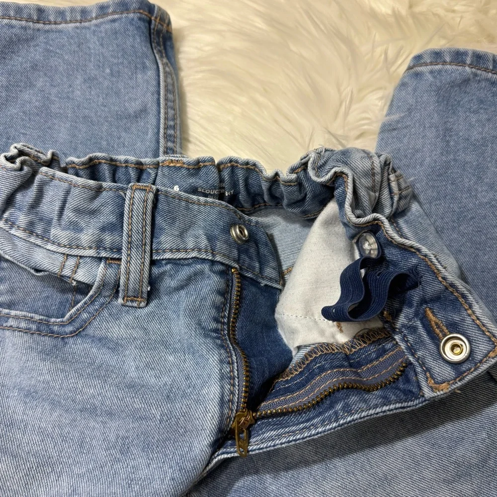 Old Navy High-Rise Slouchy Straight Light Wash Jeans - Girls Size 6
